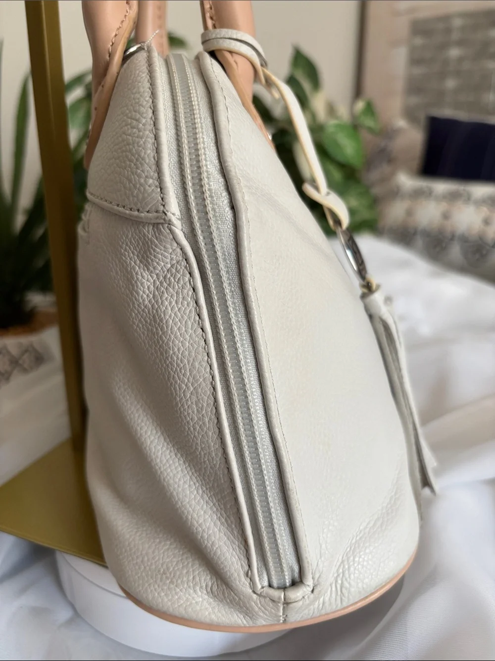 Tignanello White (Cream) Leather Satchel
